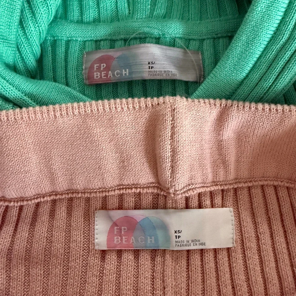 Free People sweater set co-ord matching set pants knit cozy boho XS